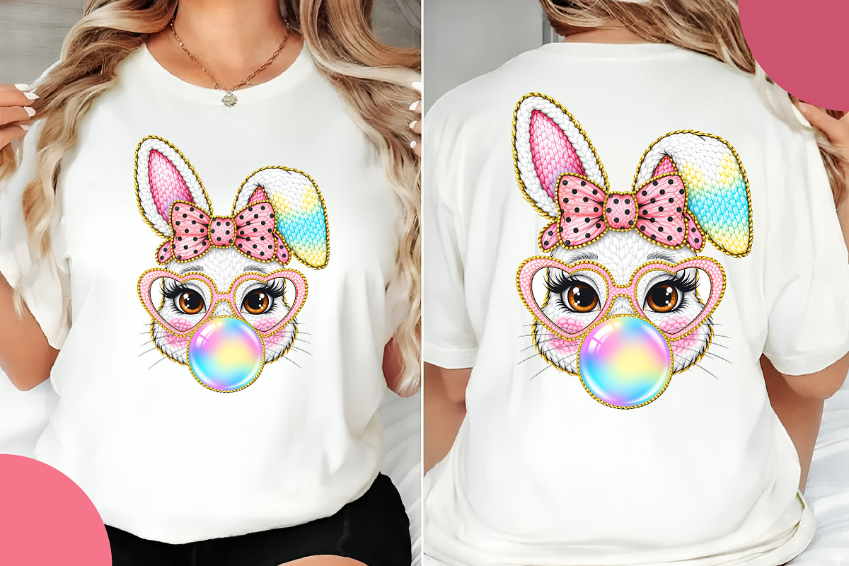 Faux Yarn Easter Bunny Coquette PNG, an Illustration by OK Design (Photo 4 of 6)