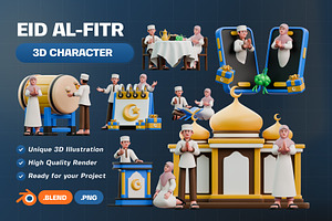 Eid Al-Fitr Character 3D Pack, a Characters & Person 3D Model by Haps Space