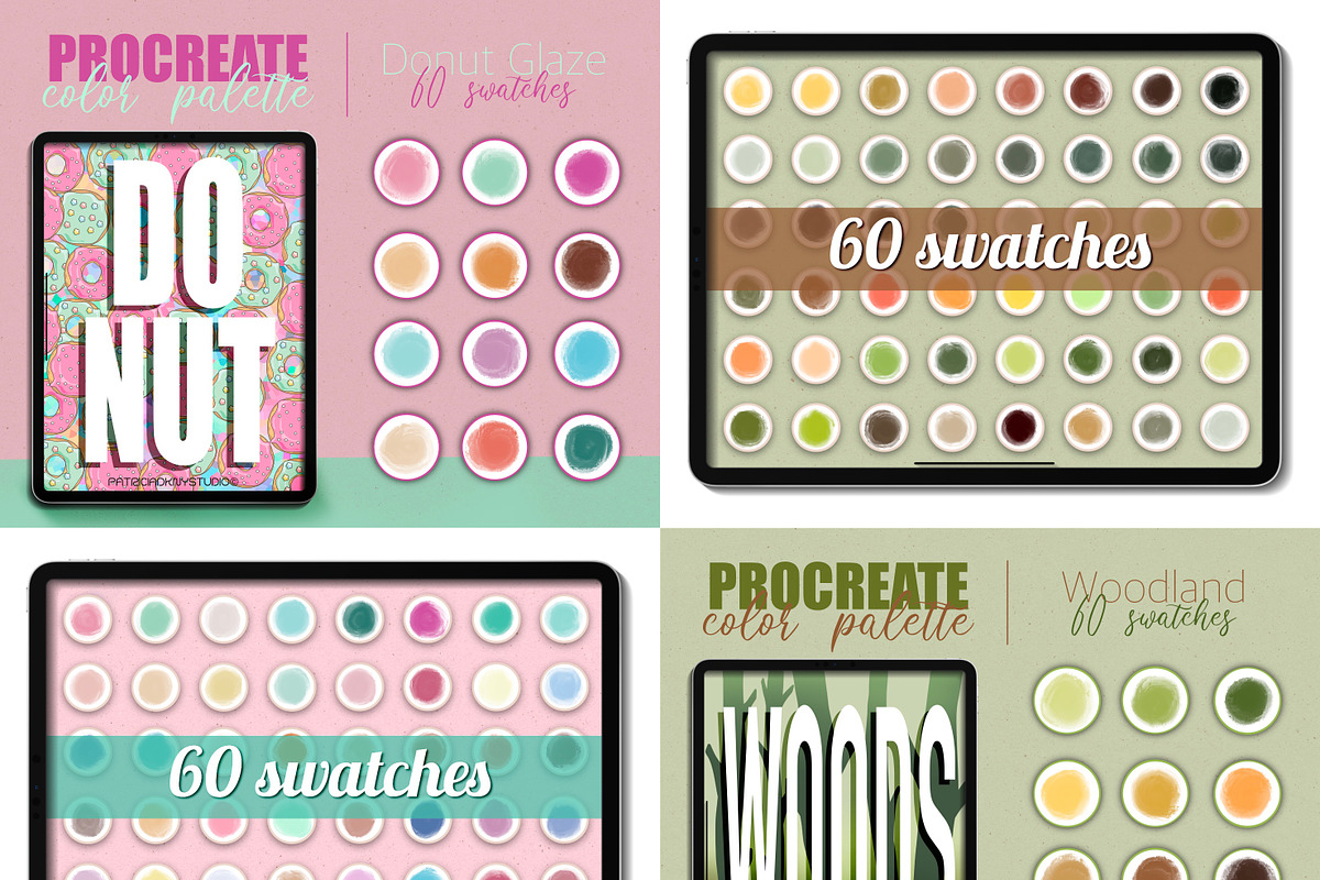 Procreate color palettes bundle, a Brush Add-On by PDknyStudio