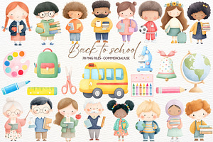 School Kids Clipart Fall Teacher PNG, an Education Illustration by SugarCloudStudioArt