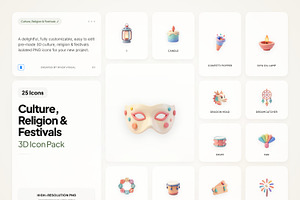 3D Culture & Religion Icons, an Emoji Icon by River Visual