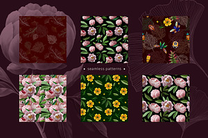 Peonies And Beetles PATTERNS