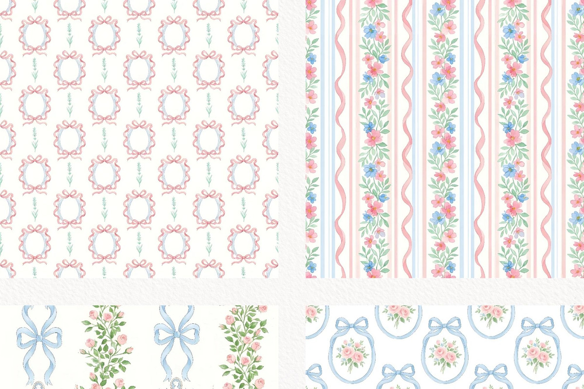 Grandmillennial Seamless Pattern, a Pattern Graphic by Invite to Clipart (Photo 10 of 12)
