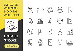 Employee Wellness & Digital Wellbein, an Outline Icon by Grand Design