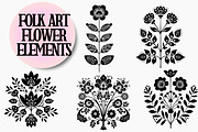 Folk Art Flower Elements, an Object Graphic by Pattern Whimsy (Thumbnail 1 of 6)