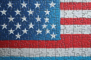 Puzzle completes the national symbol, a Photo by Pavel_design