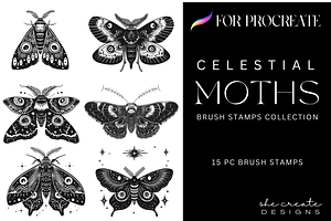 Procreate Moth Brush Stamps