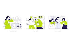 Eating out isolated cartoon vector, a Person Illustration by Visual Generation