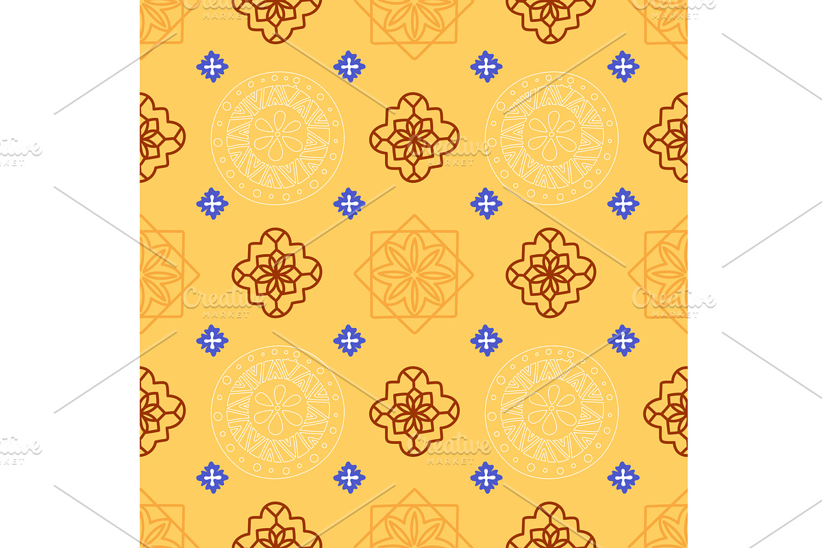 Geometric ethnic seamless pattern, an Illustration by Vectorbuum