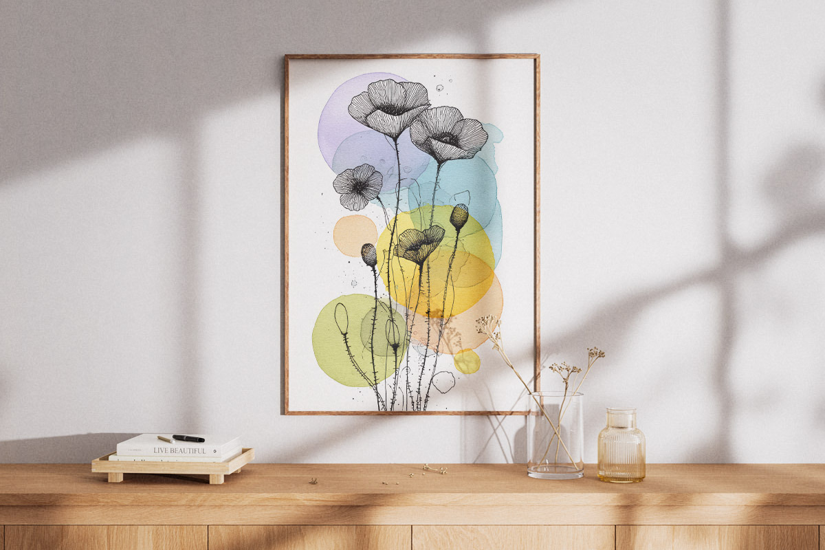 Abstract Botanical Floral Wall Art, a Poster Template by Pixeness Studio (Photo 2 of 3)