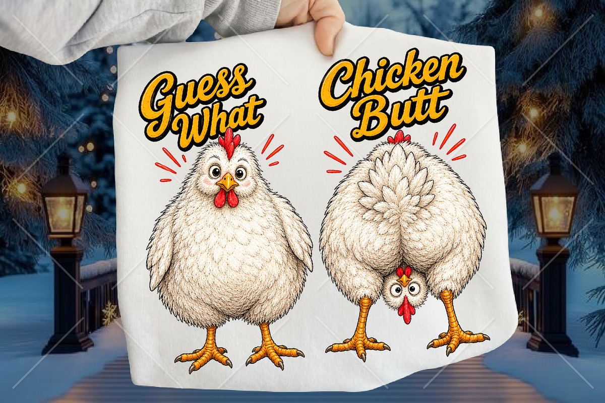 Funny Guess What Chicken Butt Design, a Seasonal Illustration by Canvas Craft (Photo 1 of 6)