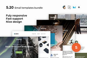 5 Email templates bundle XX