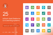 25 EdTech & AI Learning Icons, a Solid Icon by IconBunny (Thumbnail 1 of 2)