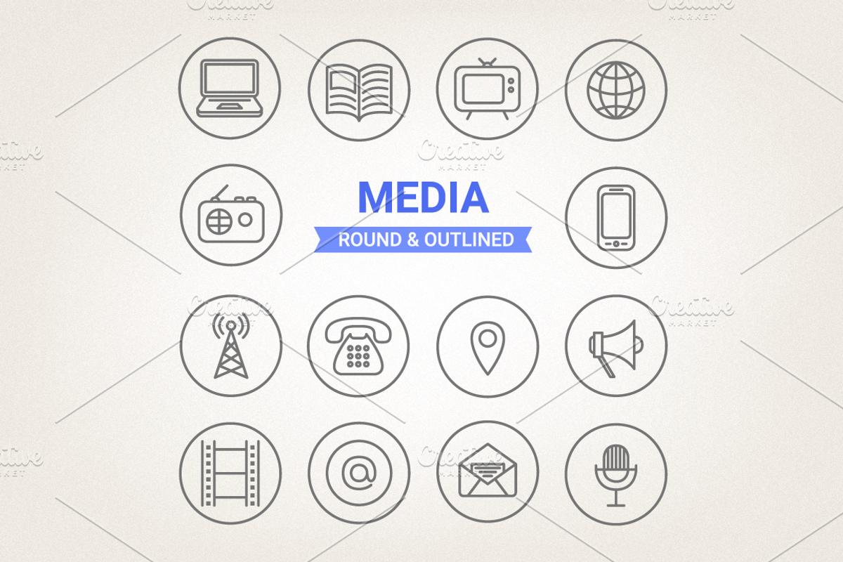 Circle media icons