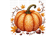 Pumpkins with Ornate Carvings, a Decorative Illustration by Bloom Craft Creations (Thumbnail 6 of 14)