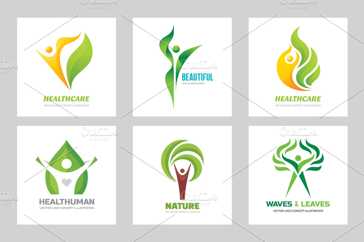 Human Character Vector Logo Set, a Branding & Logo Template by serkorkin