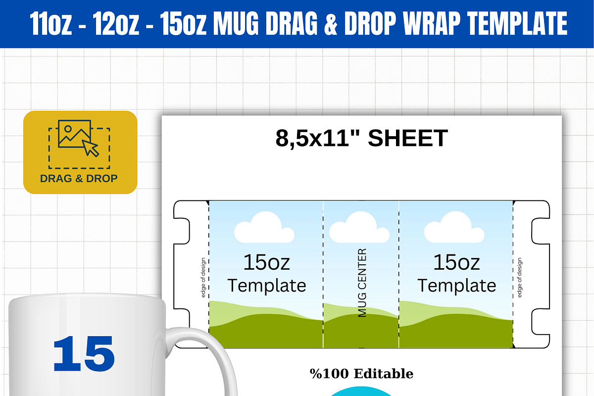 Editable Mug Wrap Templates 347, a Graphic by AtacanDigital (Photo 4 of 4)