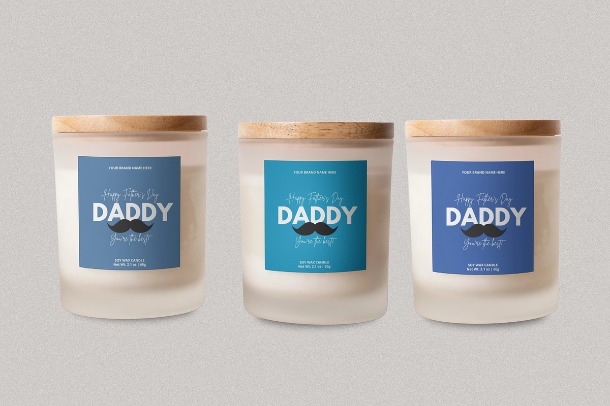 Father's Day Candle Label Template, a Branding & Logo Template by KnowyourLabel (Photo 1 of 5)