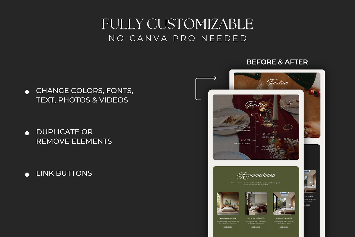 Wedding RSVP Website for Canva, a Landing Page Template by Meraki Templates (Photo 4 of 8)