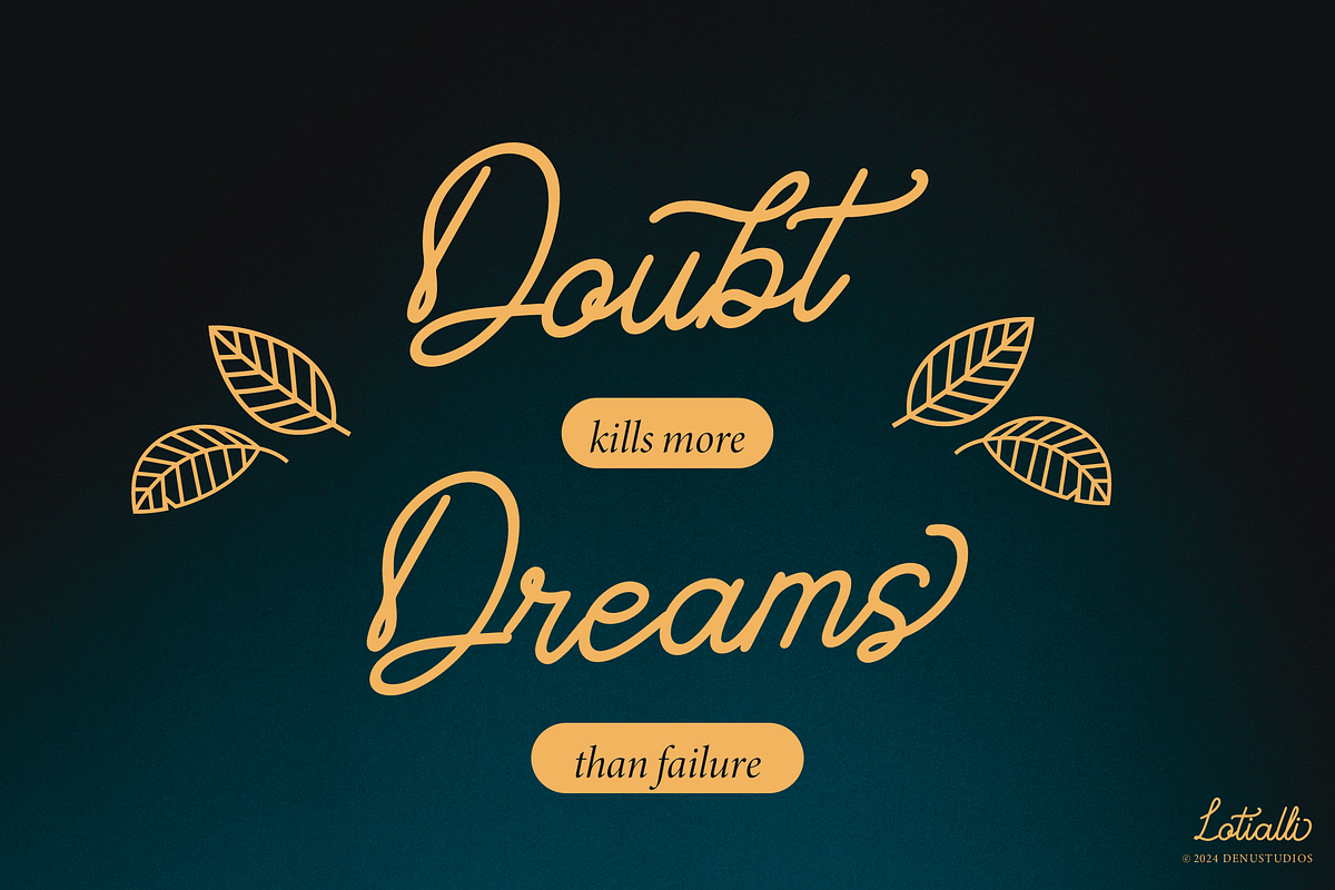 Lotialli | Monoline Script Font, a Script Font by Denustudios (Photo 8 of 15)
