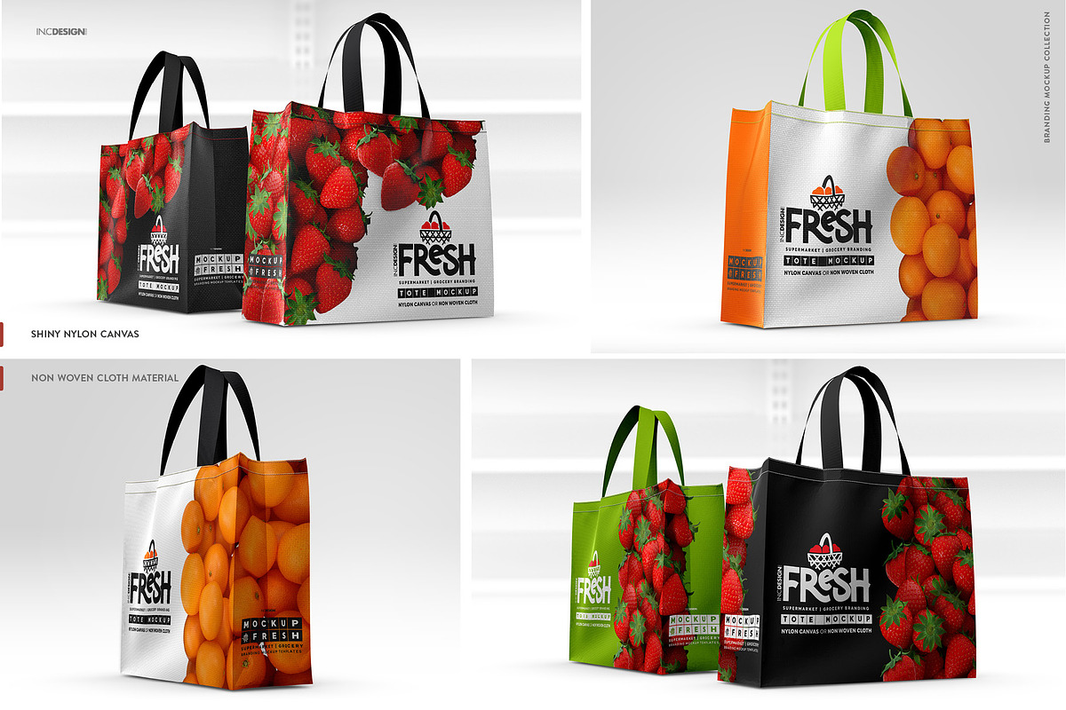 Short Handle Eco Shopping Bag Mockup, a Packaging Mockup by INCDesign (Photo 3 of 14)