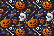 Halloween PumpkinClipart & Patterns, a Seasonal Illustration by Alina Kruss (Thumbnail 4 of 11)