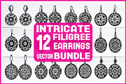Teardrop Filigree Earrings SVG, an Object Graphic by jahid234 (Thumbnail 1 of 13)