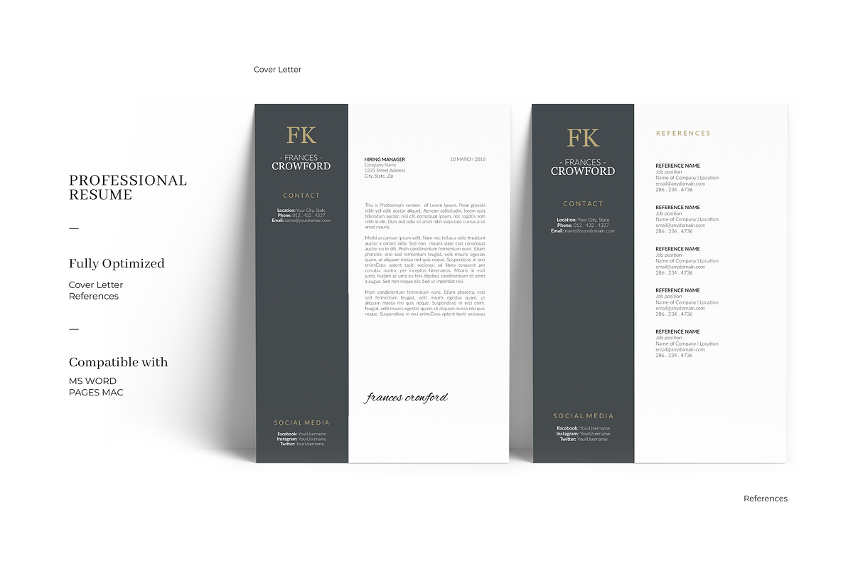 Stylish Resume Design Template, a Resume Template by GraphicFlava (Photo 4 of 8)