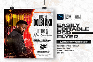 Summer PSD Party Flyer Design, a Flyer Template by Shajib Shikder