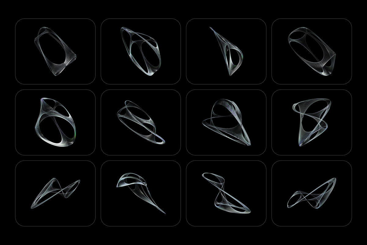 3D Chrome Wireframes - 73 shapes, an Object Graphic by assetpro.design (Photo 6 of 12)
