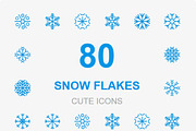 80 Snowflake Cute icons, an Icon by Dinosoftlabs (Thumbnail 1 of 3)