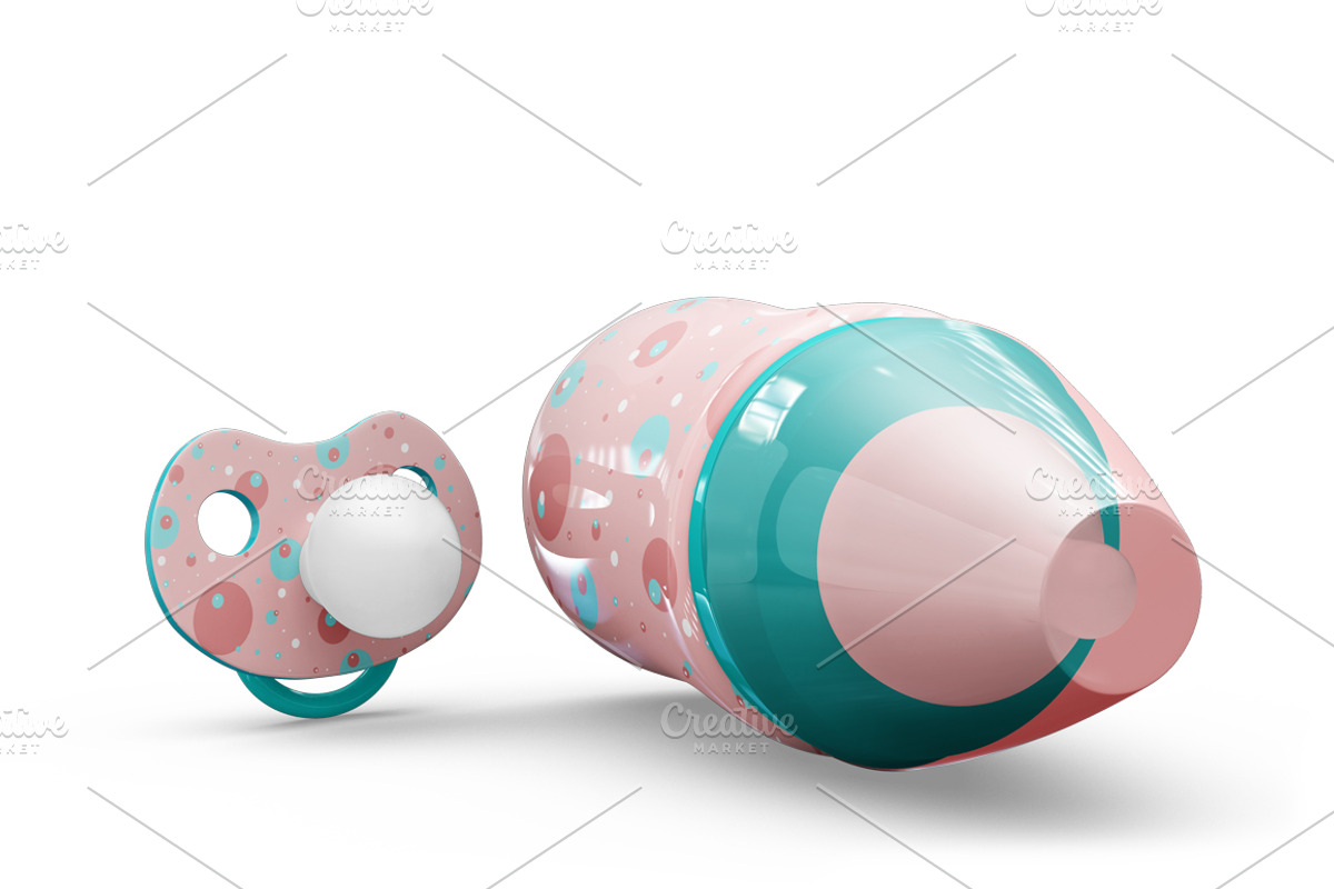 Baby Bottle and Pacifier Vol2 Mockup, a Product Mockup by PixelMockup (Photo 14 of 17)