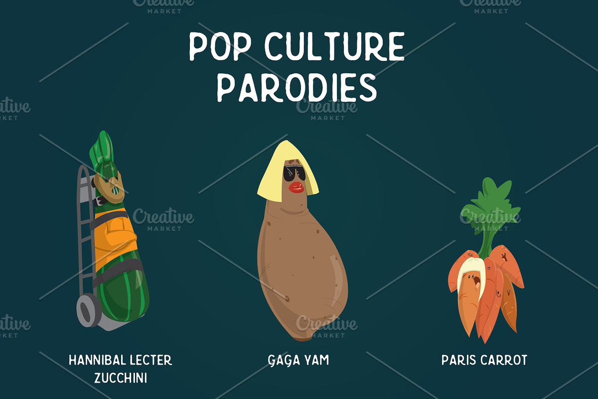Cartoon Illustrated Vegetable Foods, an Illustration by Rainy City Press (Photo 4 of 5)