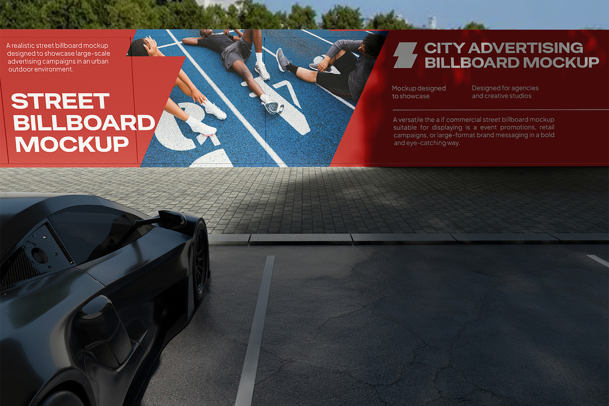 Street Billboard Mockup, an Advertising Mockup by Unerispace (Photo 3 of 5)