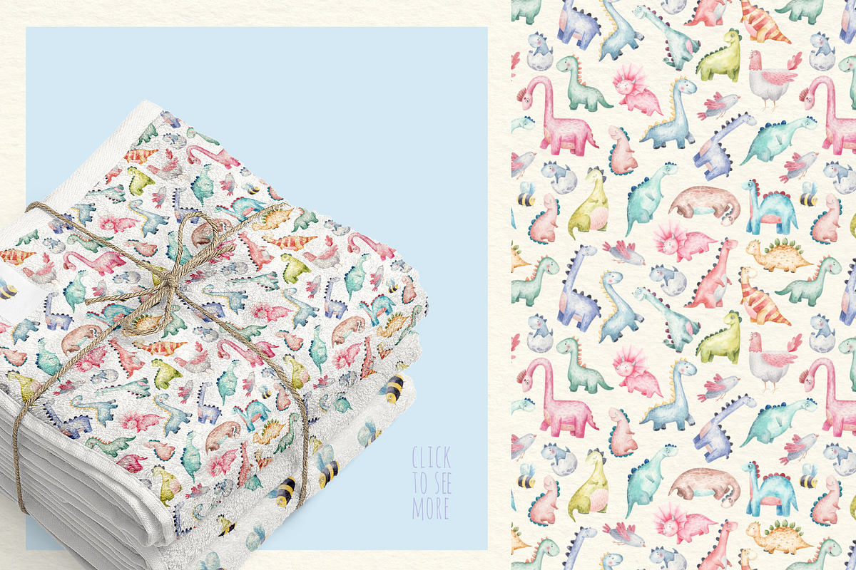 DINOSAUR childish watercolor, an Illustration by the_myro (Photo 6 of 8)