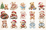 Watercolor Christmas Teddy Bear Clip, an Illustration by Libby Wishes (Thumbnail 3 of 8)