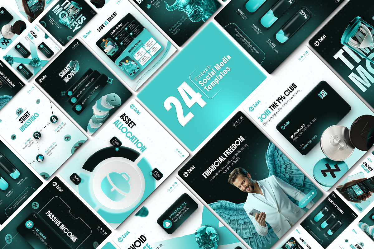 Zalat Fintech & Crypto Instagram Kit, a Social Media Template by Sooni Gaad (Photo 2 of 9)