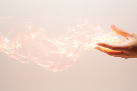 Abstract Ephemeral Message. Symbolic Motion of Bright Ideas, a Technology Photo by Iconogenic