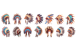 Indian headdress. Indians, chief, an Object Illustration by Stock-Smart-Start