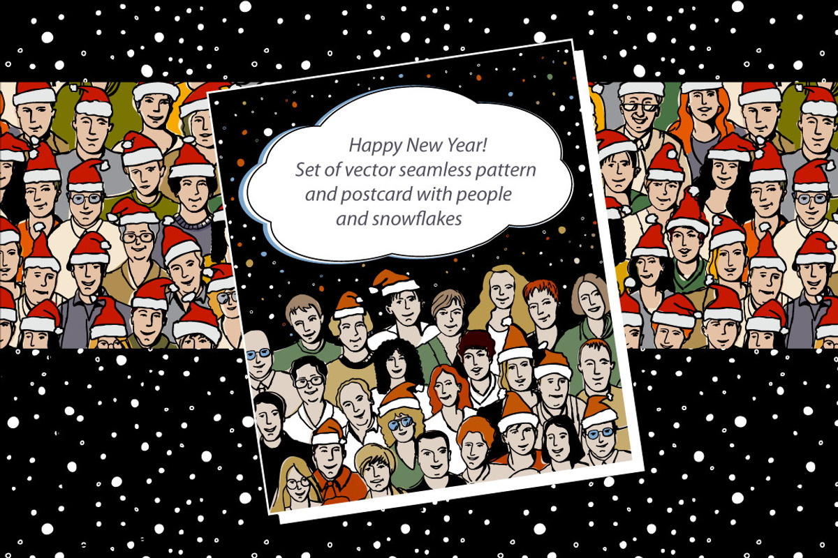 NewYear vector greetingcard, pattern, a Decorative Illustration by Crowhouse (Photo 1 of 4)