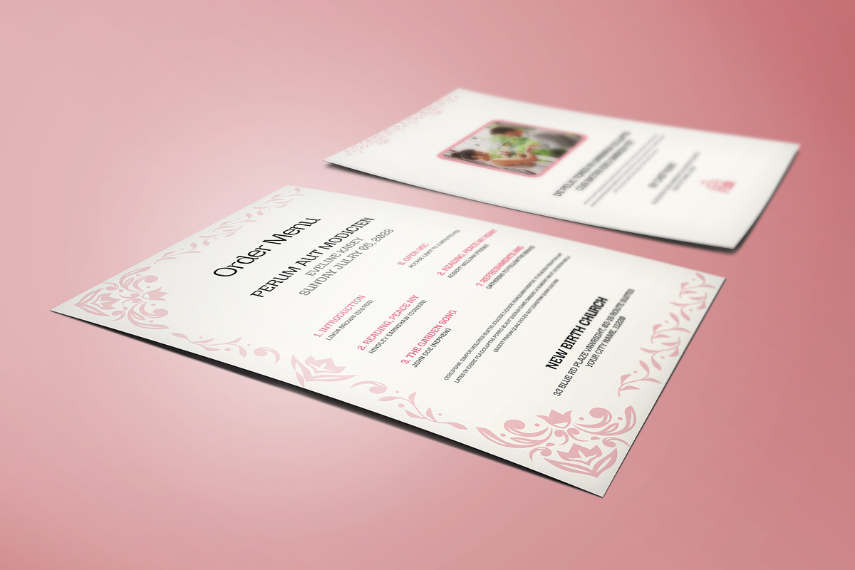 Heaven Dove Funeral Program Template, an Invitation Template by Creatiya Type (Photo 2 of 6)