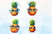 Watercolor Cute Pineapple Clipart, a Seasonal Illustration by Rose Art (Thumbnail 2 of 7)