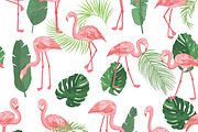 Flamingo in the Palm Leaves, a Pattern Graphic by GooseFrol (Thumbnail 5 of 23)