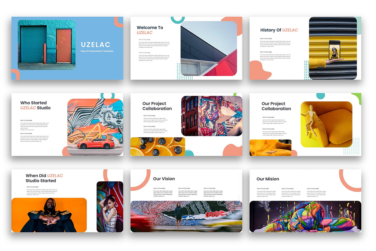 Uzelac-Pop Art PowerPoint Template, a Presentation Template by kreatifreya (Photo 2 of 5)