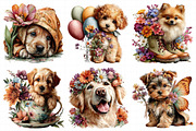 Whimsical Spring Dogs Clipart, an Illustration by Daily.Designs (Thumbnail 6 of 7)