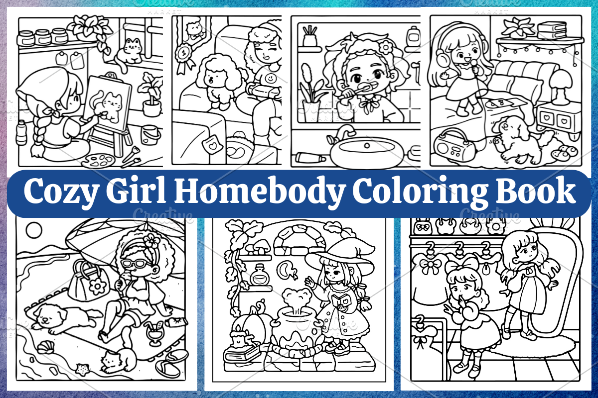 Cozy Girl Homebody Coloring Book, a Decorative Illustration by Coco Bloom (Photo 1 of 4)