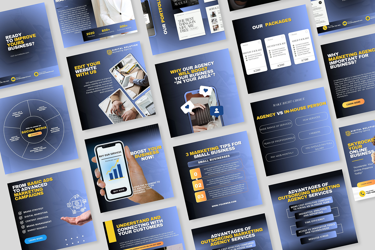 Marketing canva template instagram, a Social Media Template by Design Pro Templates (Photo 1 of 5)
