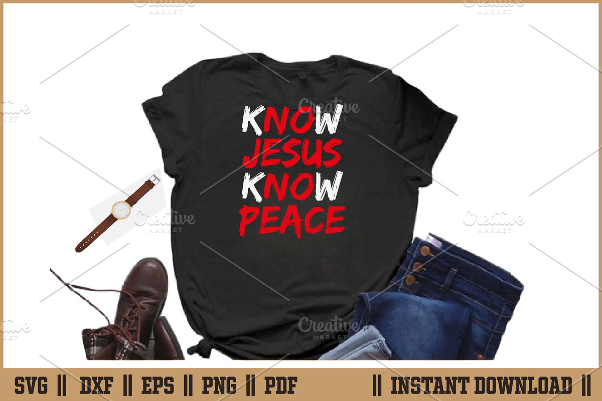 Know Jesus Know Peace Christian SVG, a Seasonal Illustration by Handy Arts Studio (Photo 2 of 3)