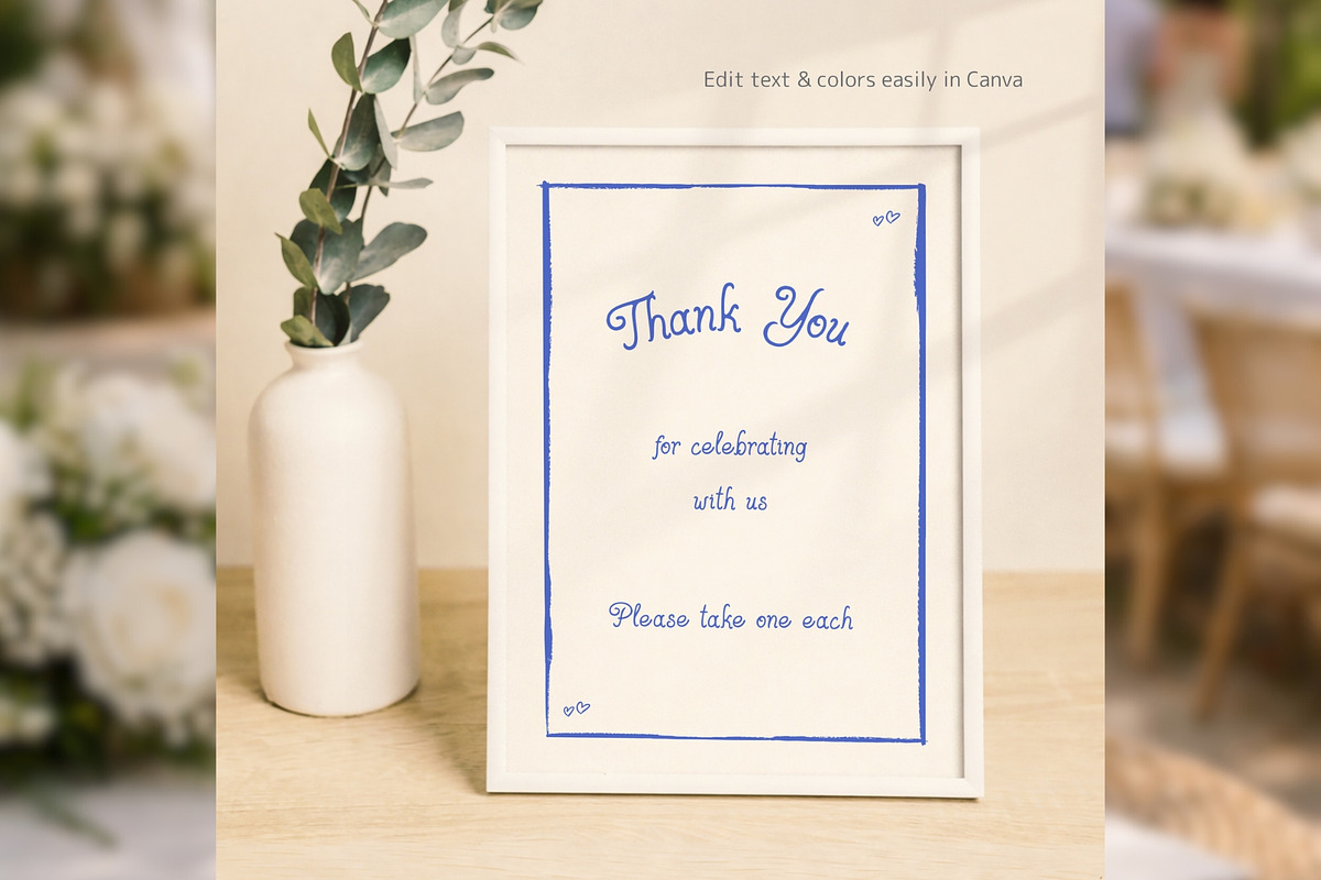 Wedding Favors Card Canva bd002, a Card Template by TyphoonStudio (Photo 4 of 8)