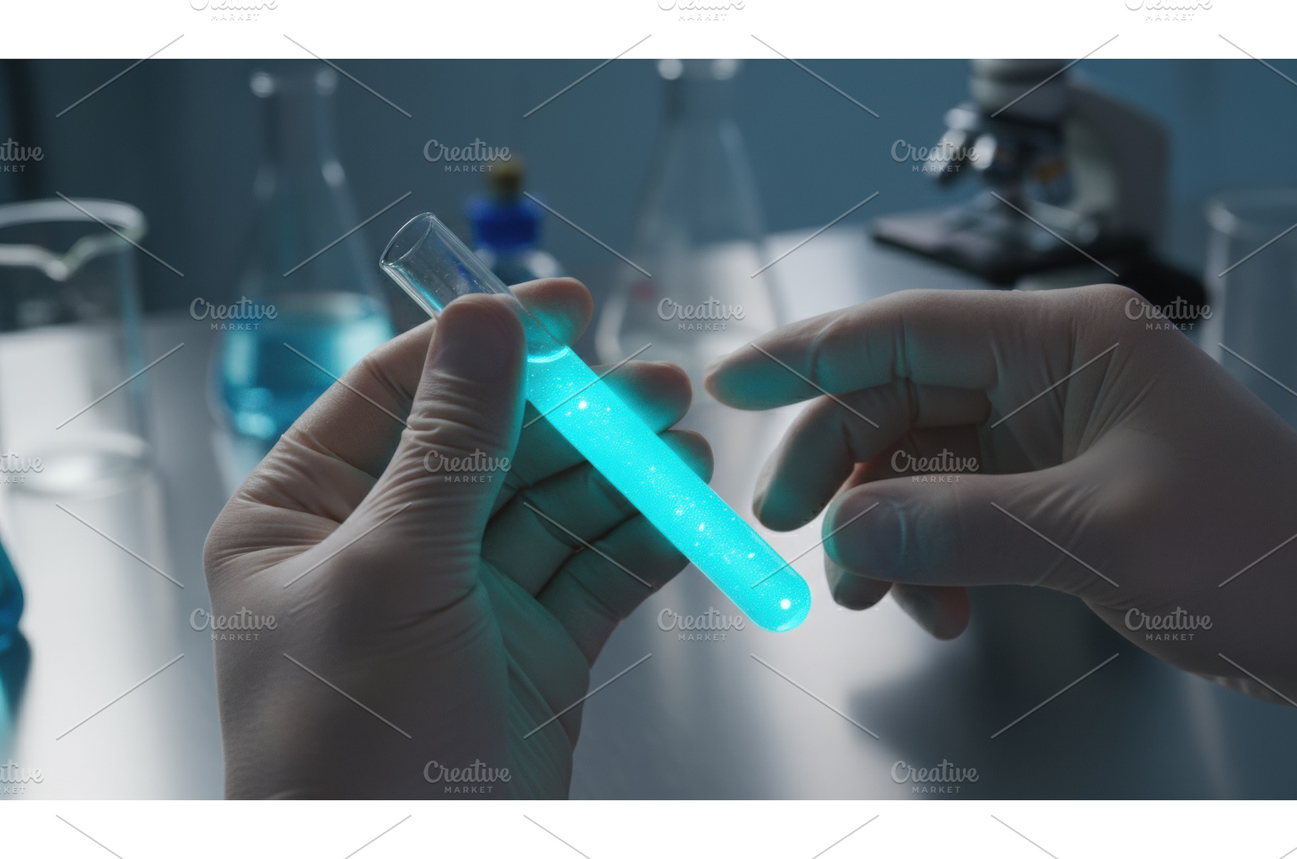 Gloved hands holding glowing blue, a Technology Photo by Igor Tichonow